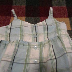 Old Navy Mint Green Plaid Sleeveless Summer Dress for Little Girls